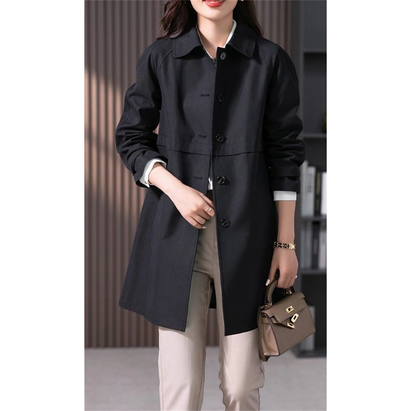 Luvo | Trench-Coat Court à Bouton Unique pour Femme
