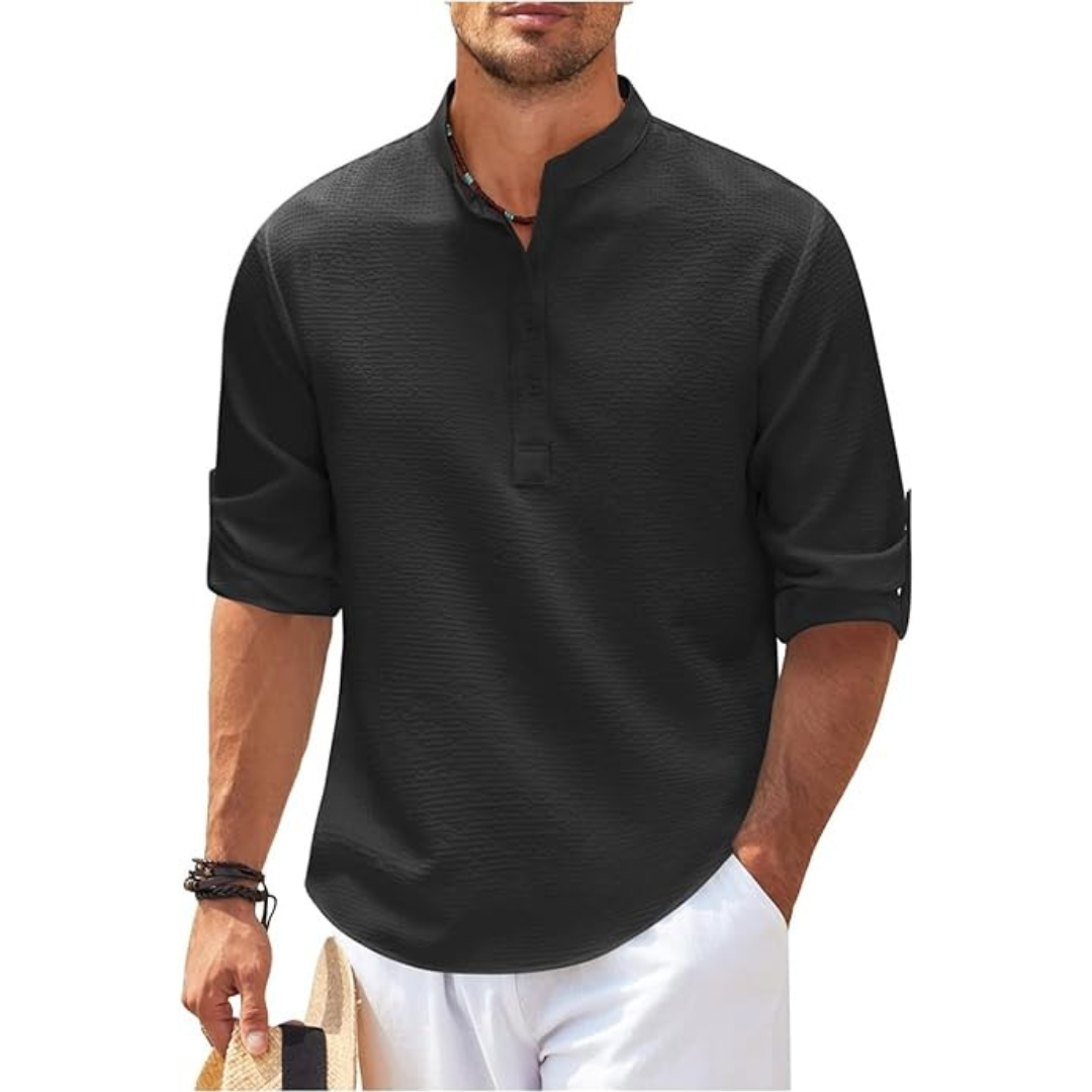 Luvo | Chemise d'Été pour Homme à Col Montant