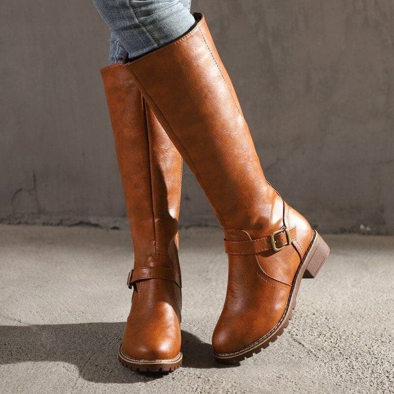 Luvo | Bottes Hautes pour Femme – Avec Talon Bloc et Bout Rond