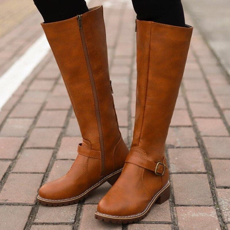 Luvo | Bottes Hautes pour Femme – Avec Talon Bloc et Bout Rond