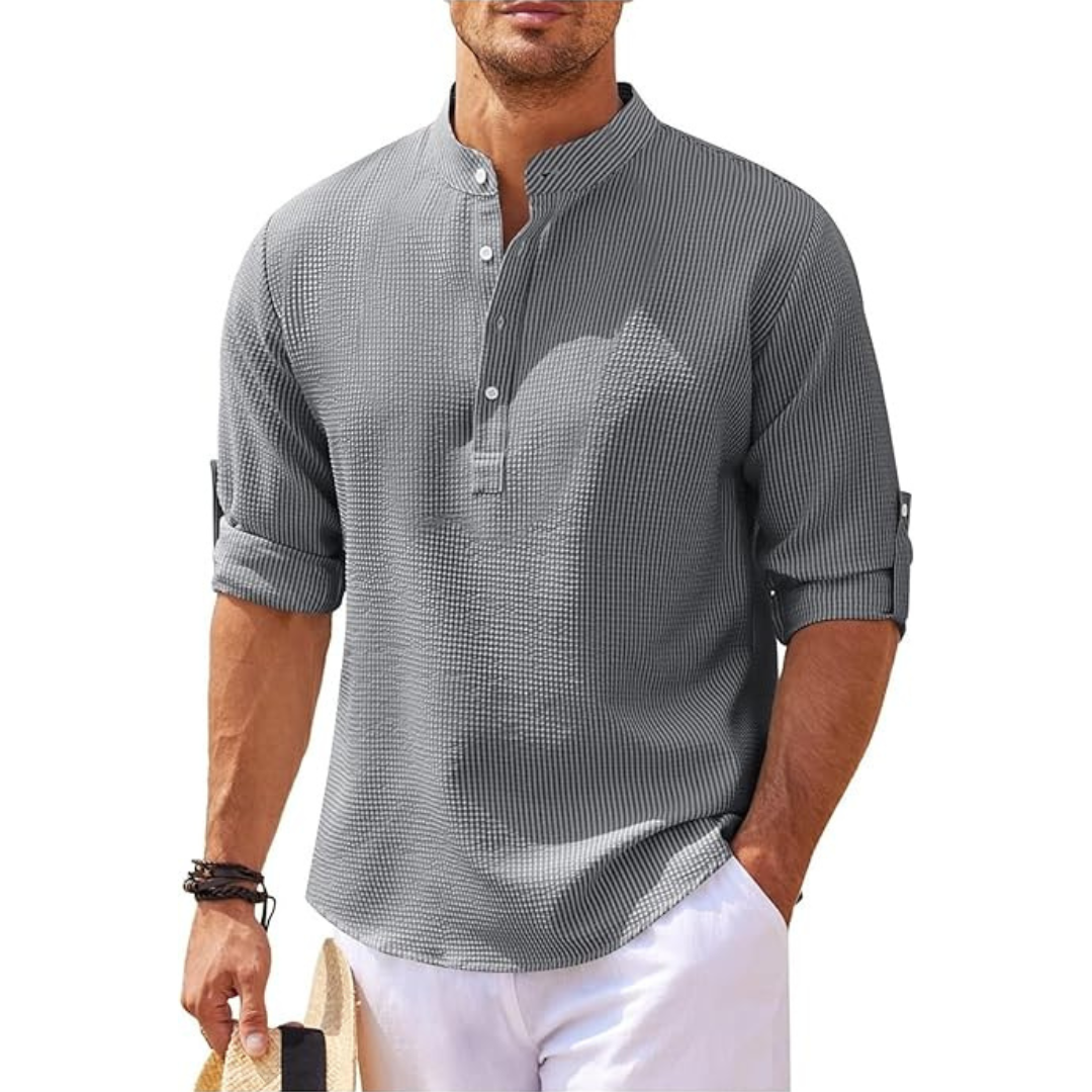 Luvo | Chemise d'Été pour Homme à Col Montant