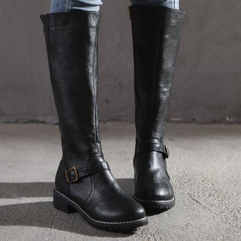 Luvo | Bottes Hautes pour Femme – Avec Talon Bloc et Bout Rond