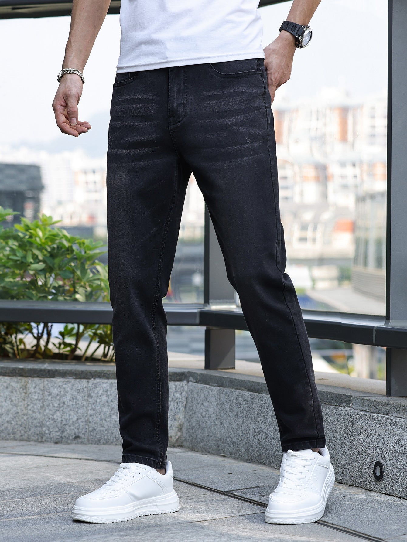 Luvo | Jean Décontracté pour Homme – Denim Extensible Moyen