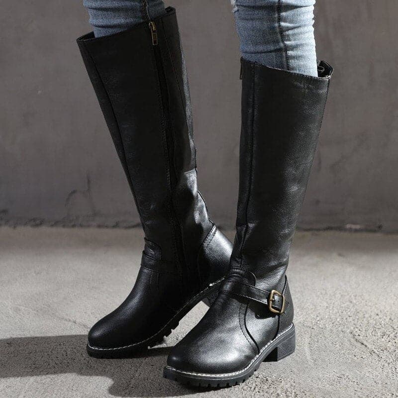 Luvo | Bottes Hautes pour Femme – Avec Talon Bloc et Bout Rond