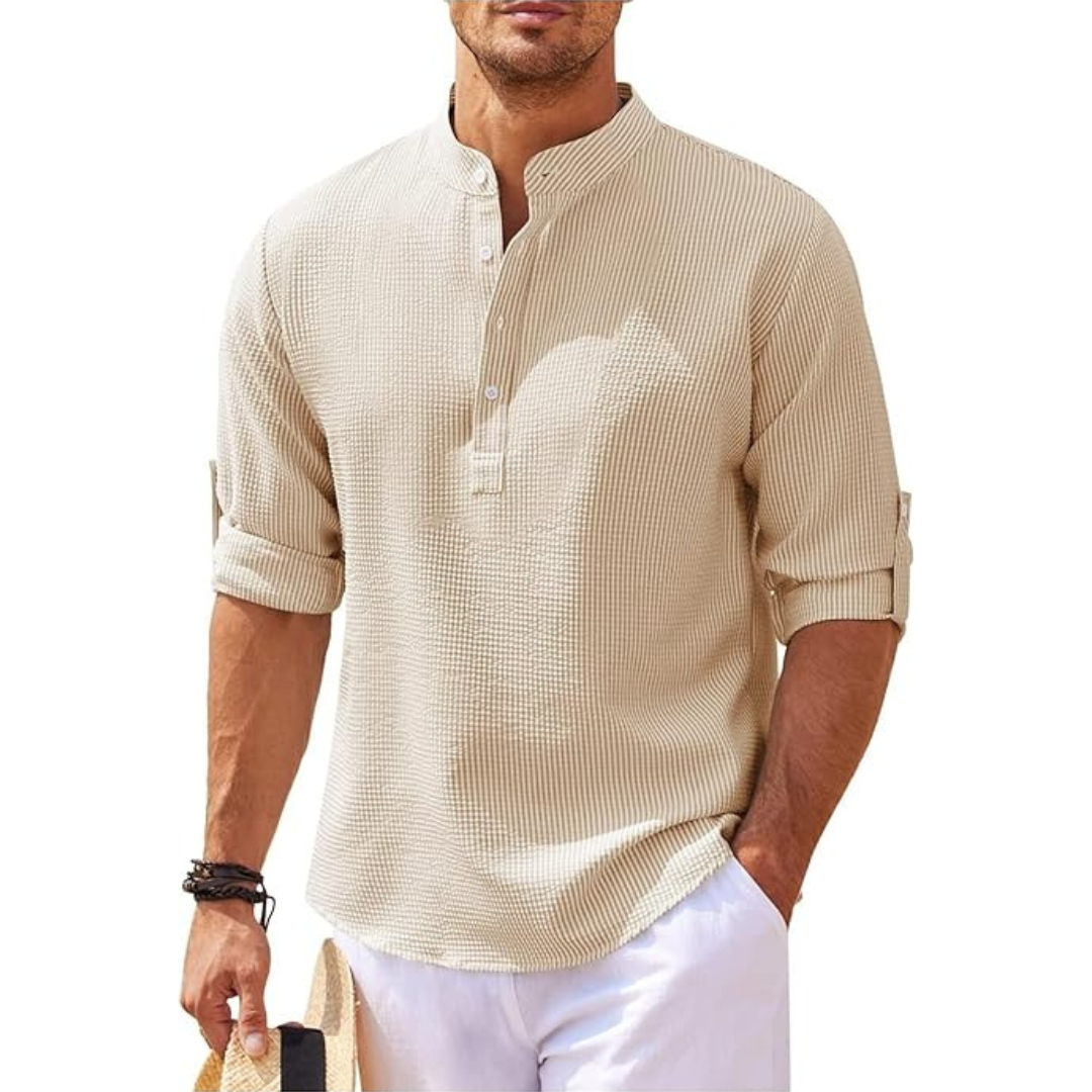 Luvo | Chemise d'Été pour Homme à Col Montant