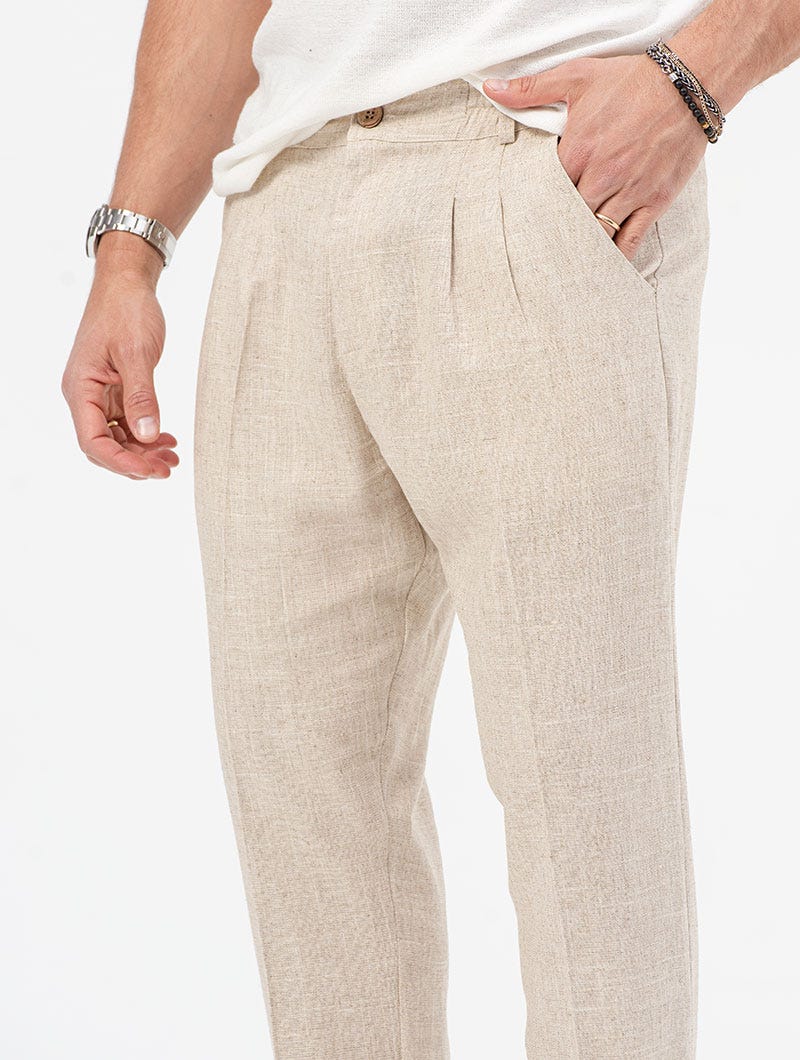 Luvo | Pantalon Décontracté Coloris Beige