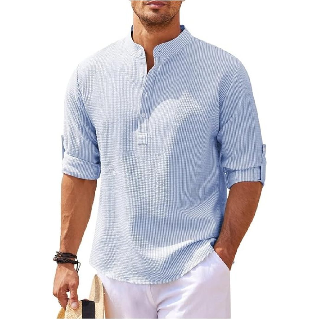 Luvo | Chemise d'Été pour Homme à Col Montant