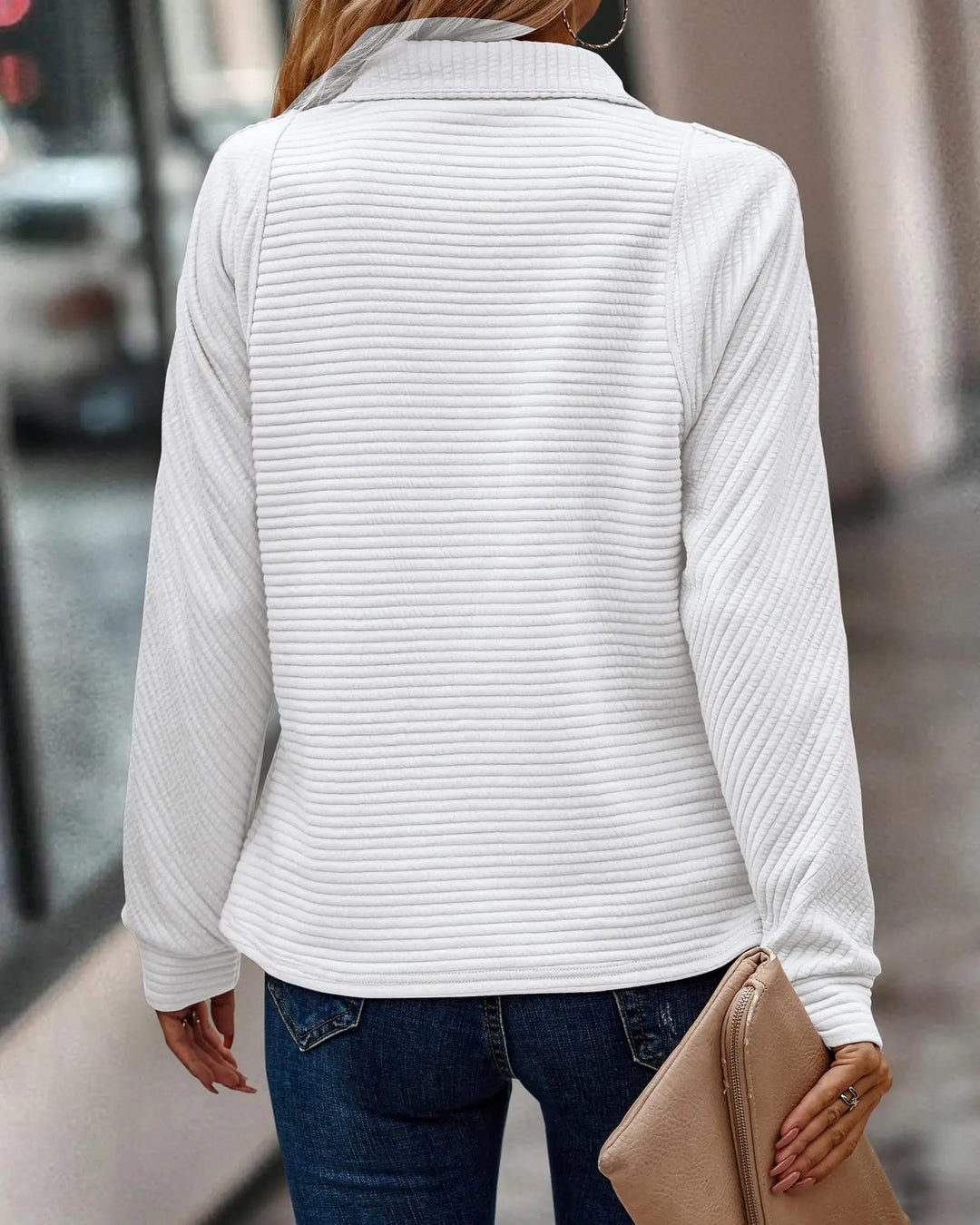 Luvo | Pull pour Femme – Col en V avec Fermeture Éclair
