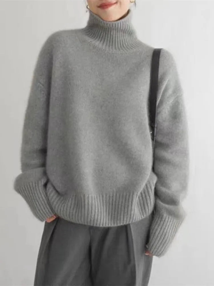 Luvo | Pull à col roulé côtelé et confortable