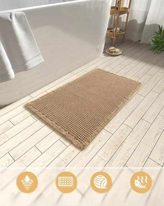Luvo | Tapis de Bain pour Salle de Bain – Tissé et Absorbant