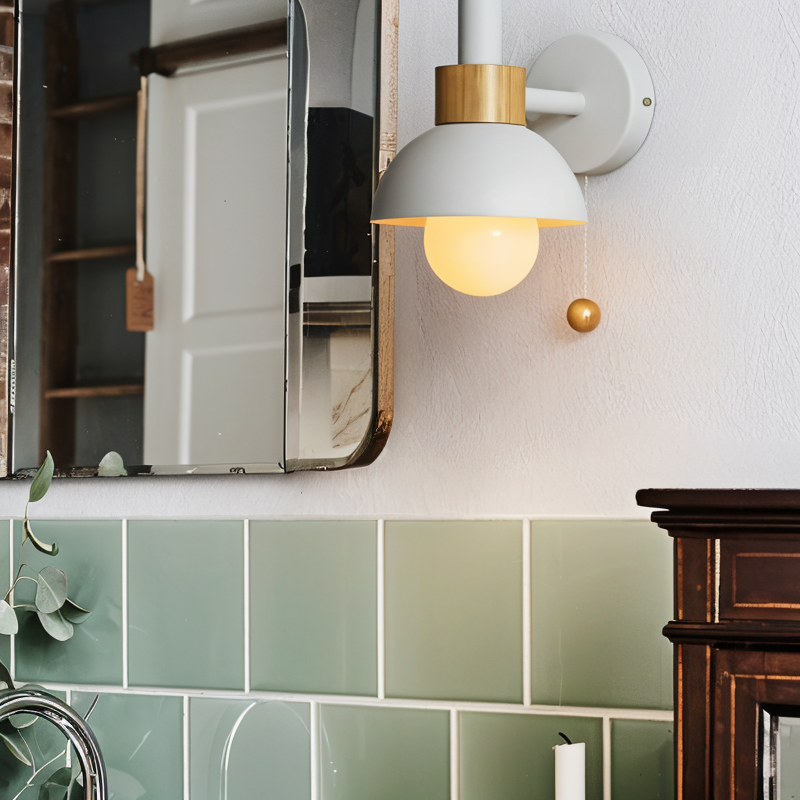 Luvo | Applique Murale PastelPop – Métal & Bois avec Interrupteur à Cordon