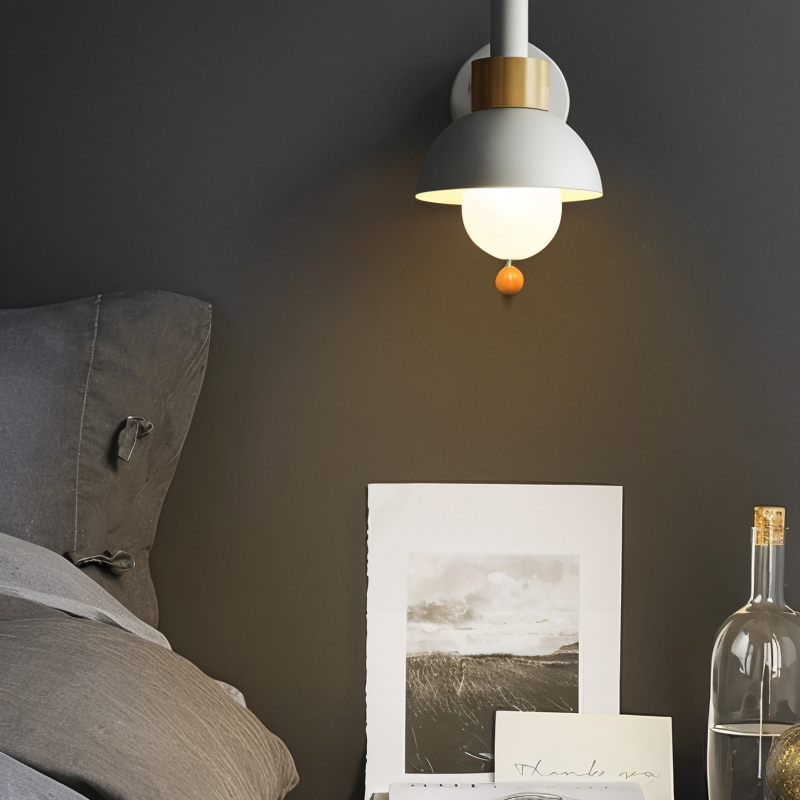 Luvo | Applique Murale PastelPop – Métal & Bois avec Interrupteur à Cordon