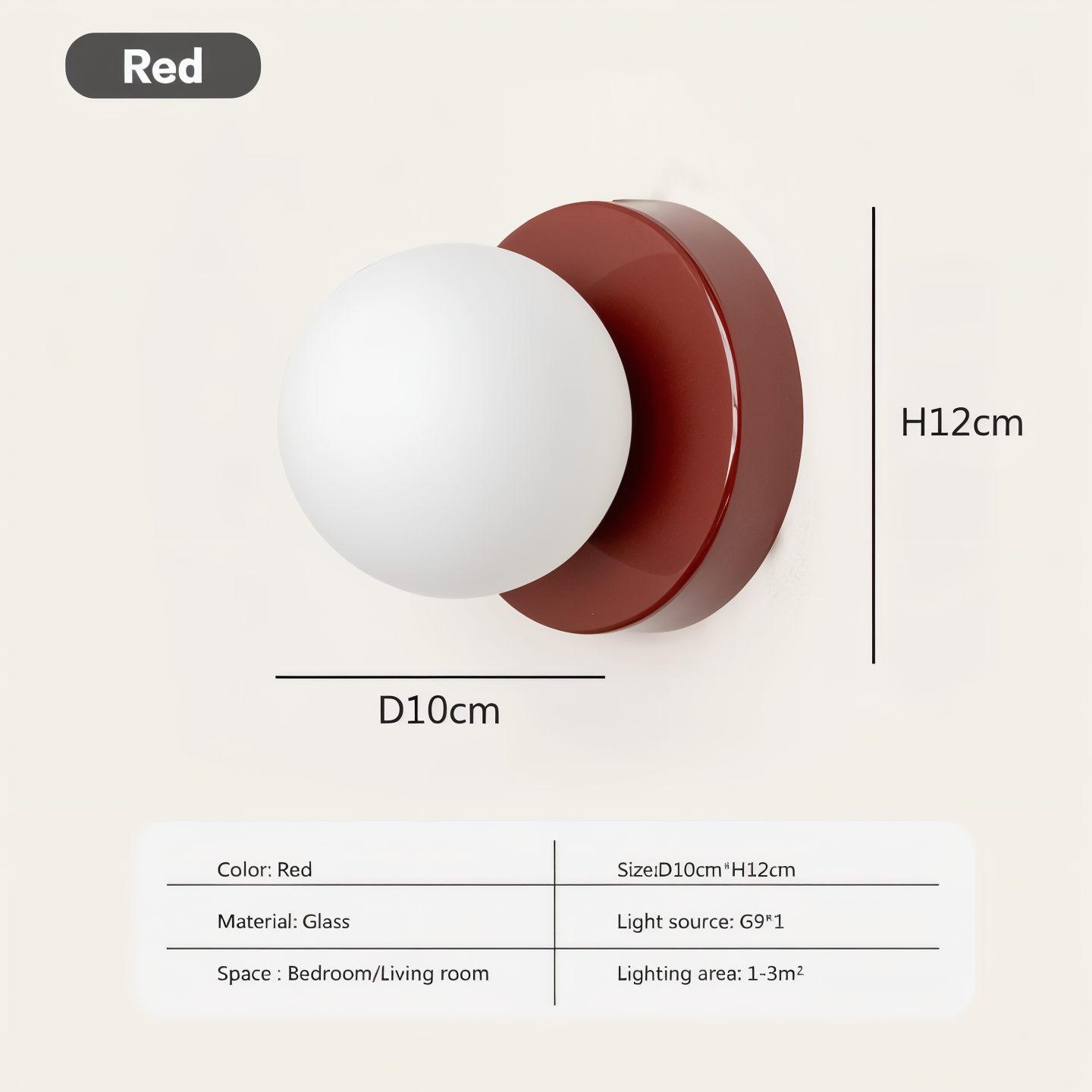Luvo | Applique Murale à Globe en Verre Blanc – Éclairage LED Intérieur