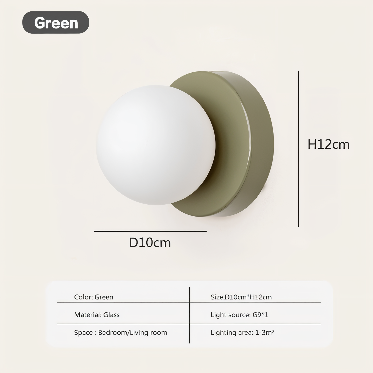 Luvo | Applique Murale à Globe en Verre Blanc – Éclairage LED Intérieur