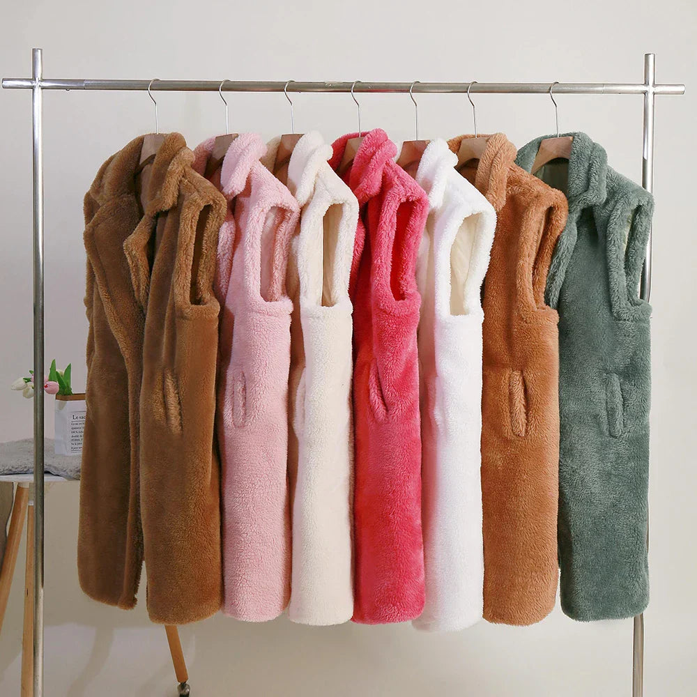 Luvo | Manteau Teddy sans Manches pour Femme – Chaud