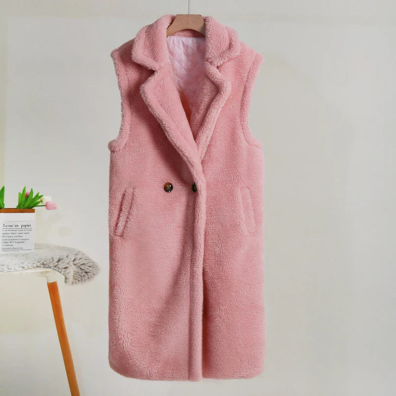 Luvo | Manteau Teddy sans Manches pour Femme – Chaud