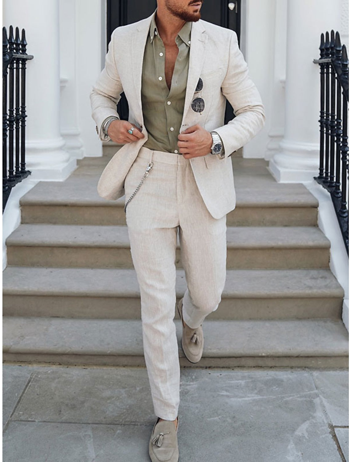 Luvo | Ensemble Estival Deux Pièces pour Homme – Invité de Mariage | Veste et Pantalon