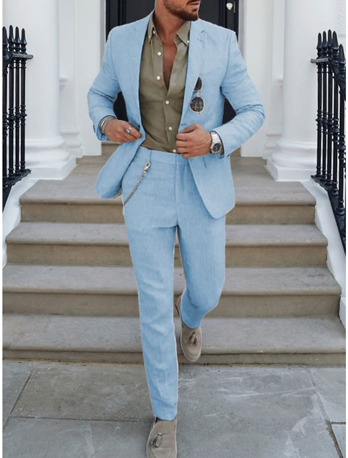 Luvo | Ensemble Estival Deux Pièces pour Homme – Invité de Mariage | Veste et Pantalon