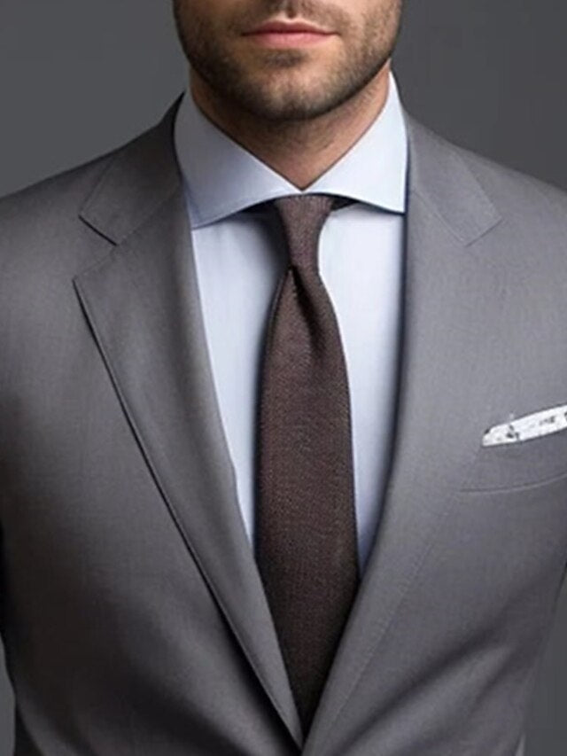 Luvo | Costume Homme Élégant Deux Pièces pour Mariages – Style Raffiné en Gris