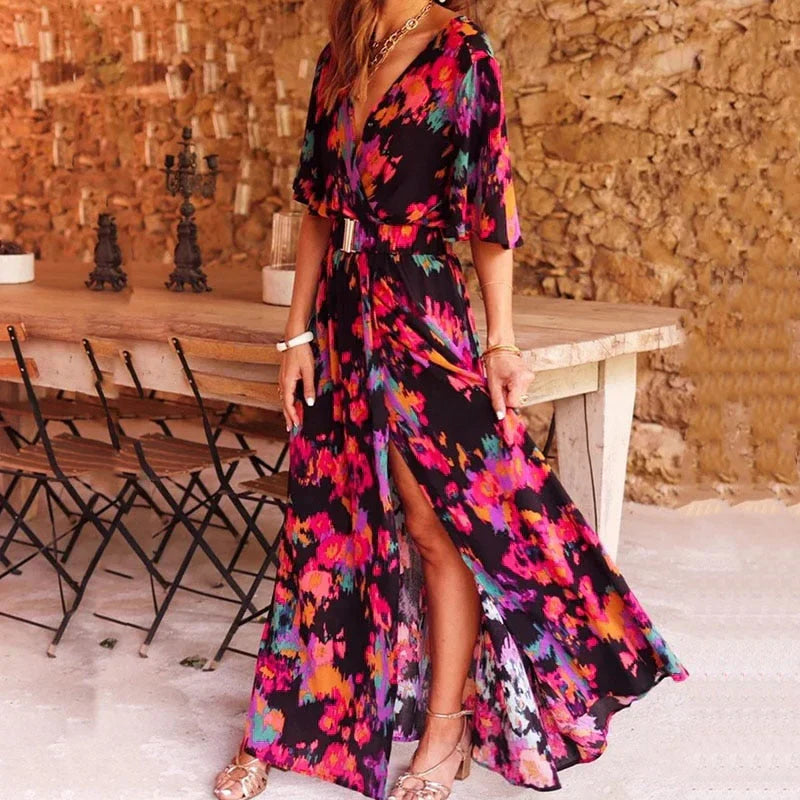 Luvo | Maxi-robe imprimée stylée avec fente