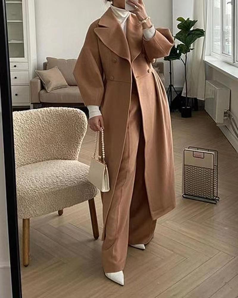 Luvo | Trench-coat long élégant pour femme avec col à revers