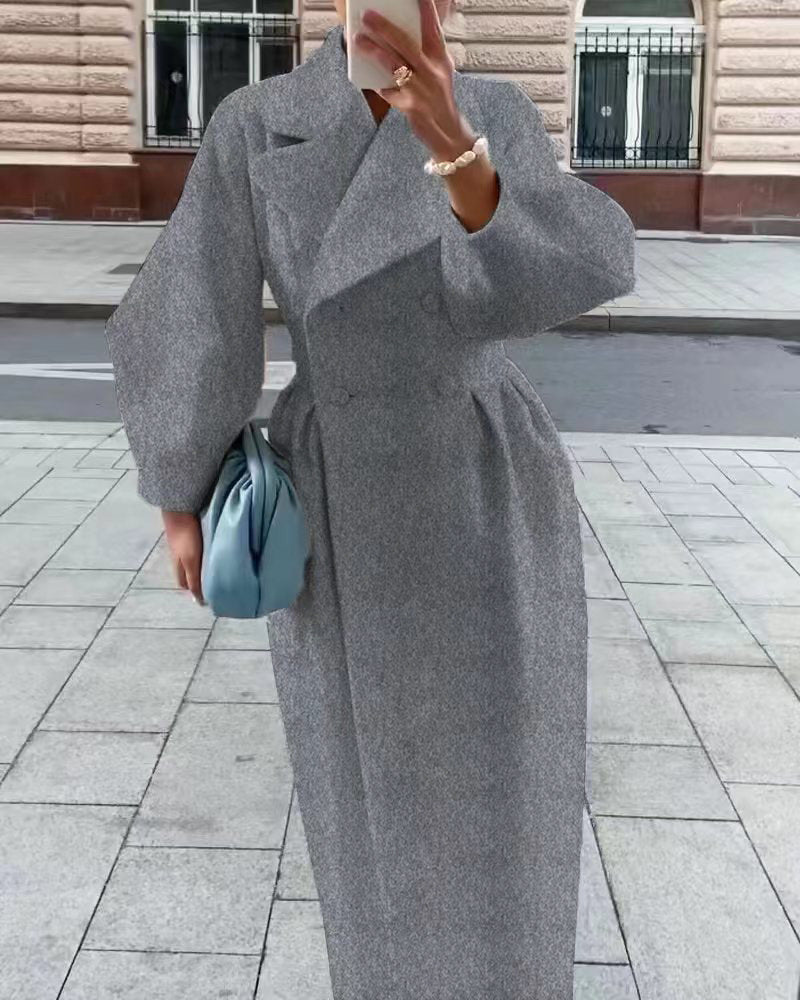 Luvo | Trench-coat long élégant pour femme avec col à revers