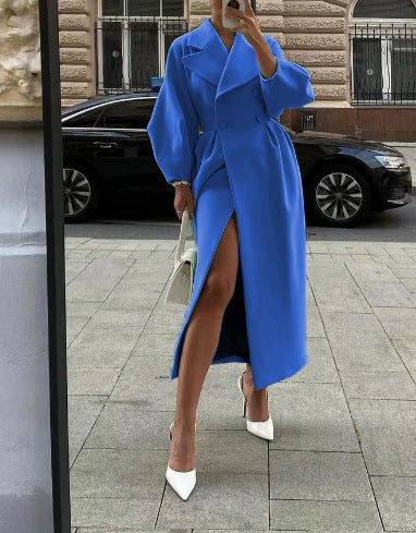 Luvo | Trench-coat long élégant pour femme avec col à revers