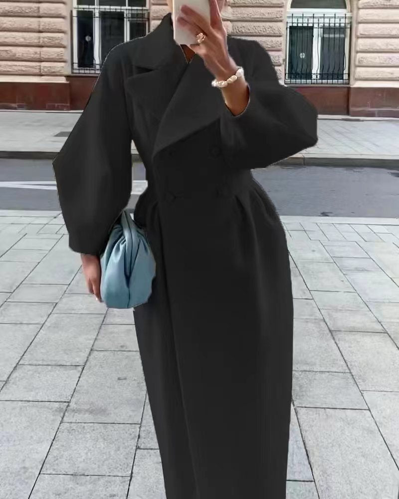 Luvo | Trench-coat long élégant pour femme avec col à revers