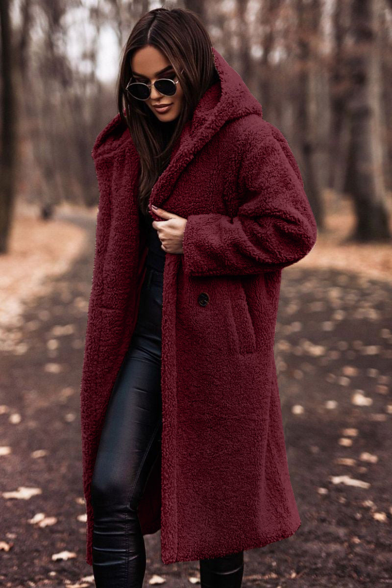 Luvo | Manteau Long en Teddy pour Femme avec Capuche