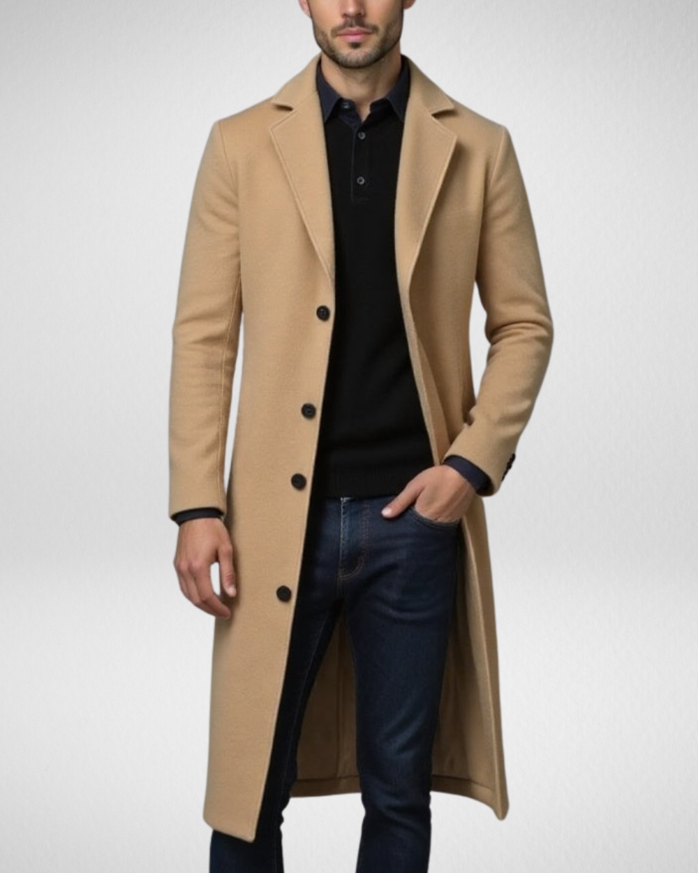 Luvo | Manteau Long pour Homme - Manteau d’Hiver Doublure Chaude