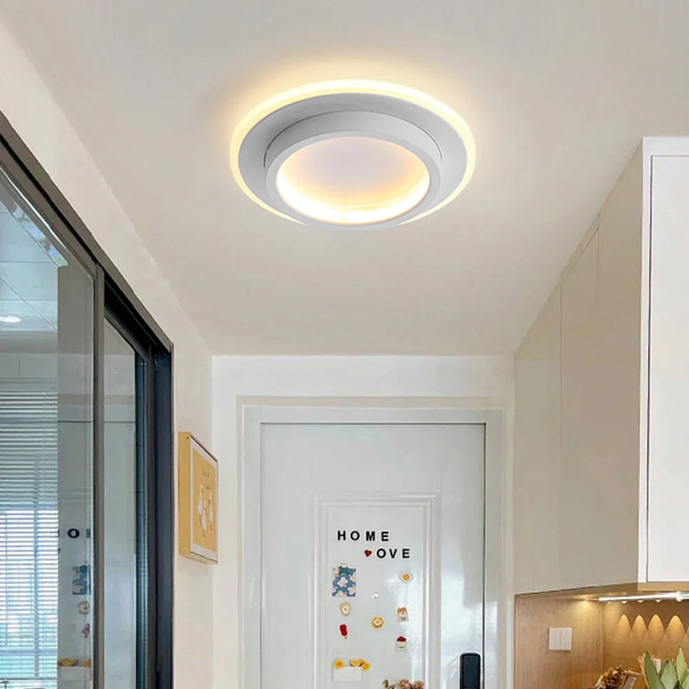 Luvo | Round Ceiling Light – Metal and Acrylic Ring Design