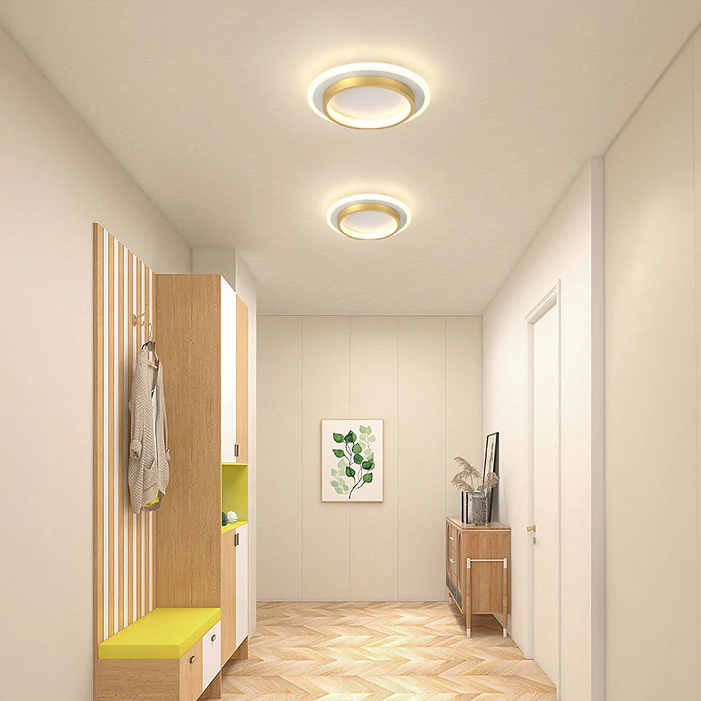 Luvo | Round Ceiling Light – Metal and Acrylic Ring Design