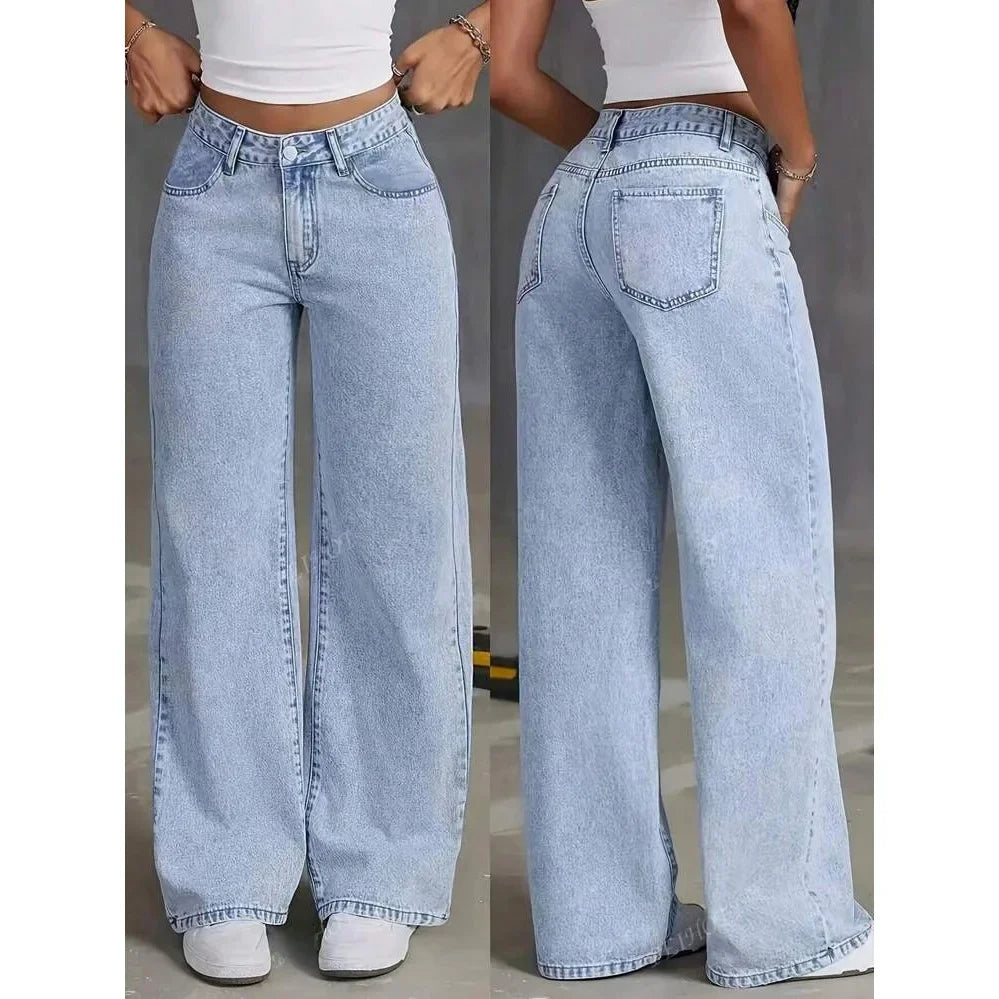 Luvo | Jean Baggy pour Femme à Taille Haute - Décontracté