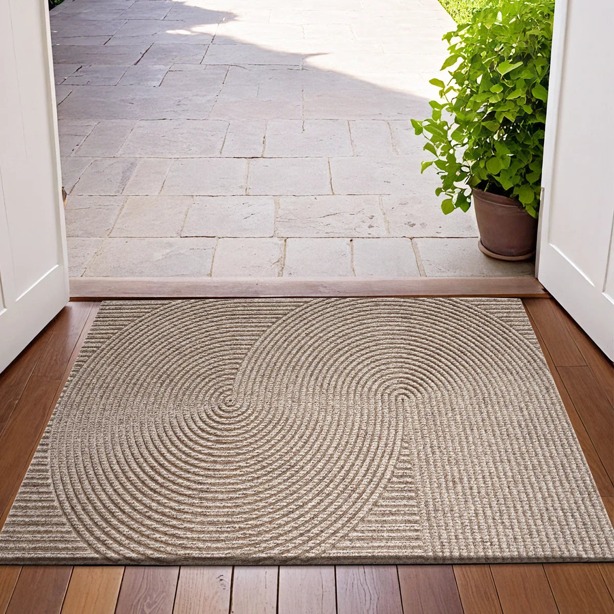 3D Grooved Doormat with Non-Slip for Indoor and Outdoor