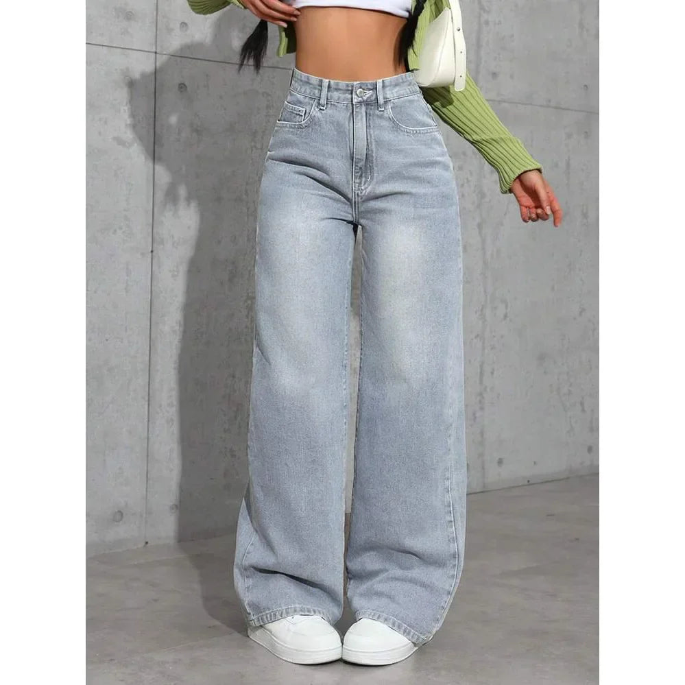 Luvo | Jean Baggy pour Femme à Taille Haute - Décontracté