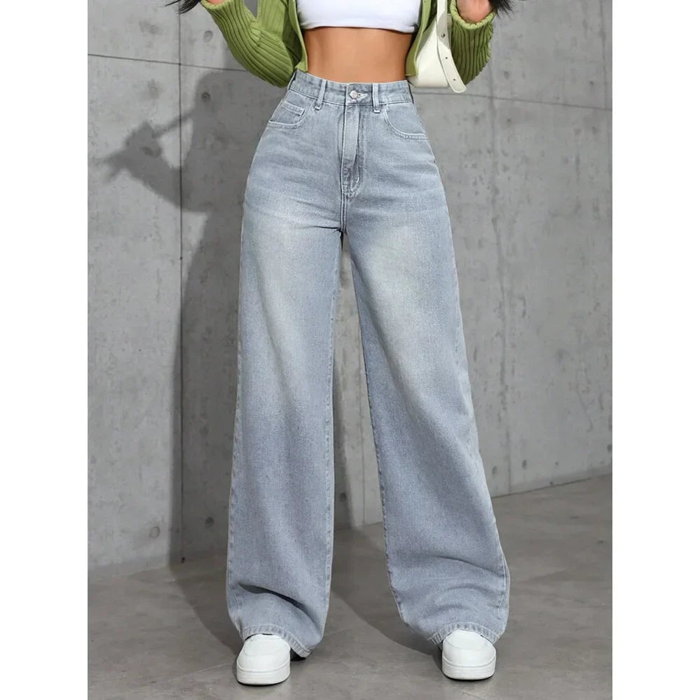 Luvo | Jean Baggy pour Femme à Taille Haute - Décontracté
