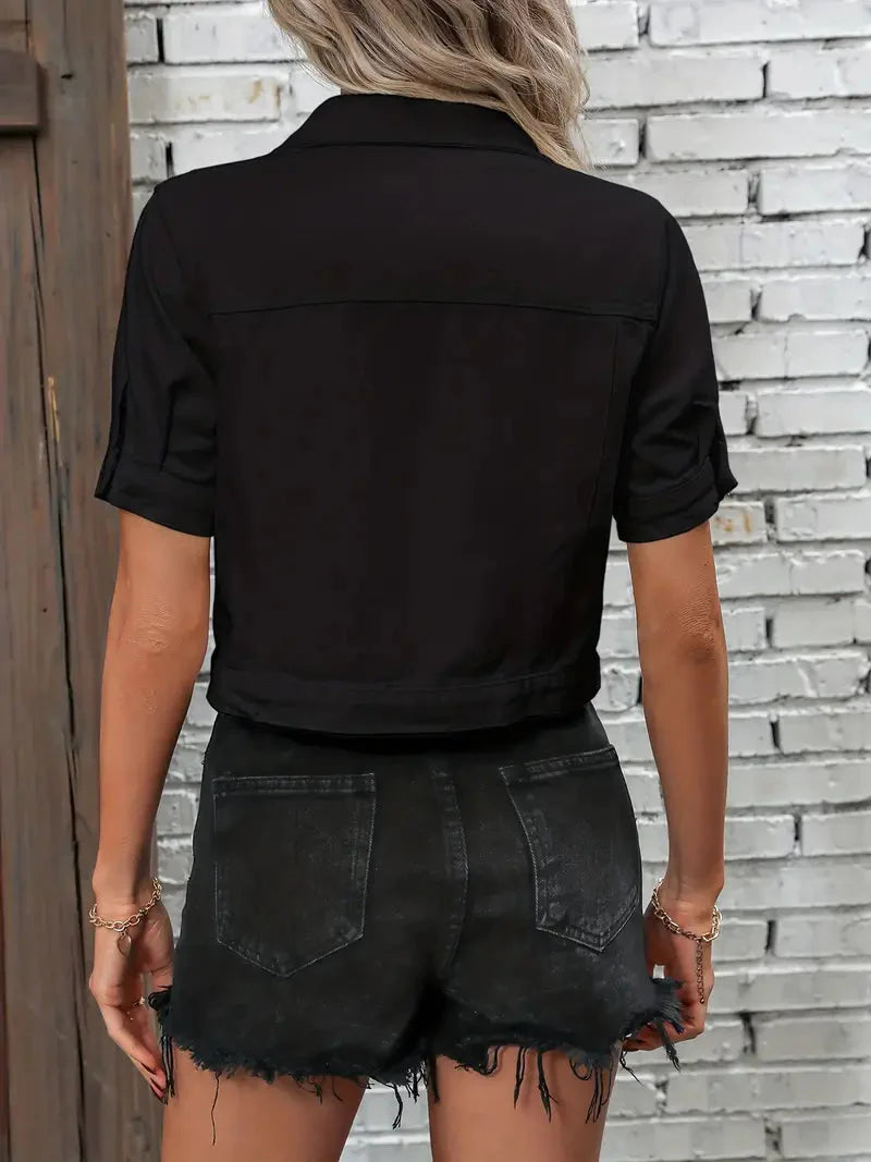 Luvo | Chemise en Jean pour Femme à Manches Courtes