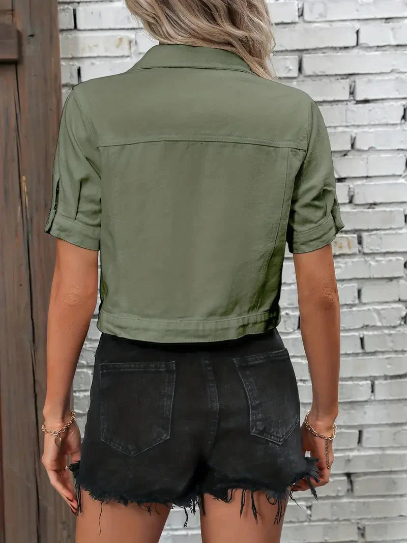 Luvo | Chemise en Jean pour Femme à Manches Courtes