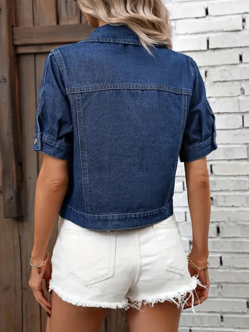 Luvo | Chemise en Jean pour Femme à Manches Courtes