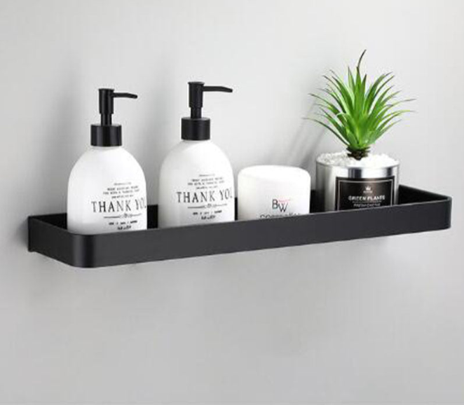 Luvo | Étagère Murale de Salle de Bain – Finition Noire