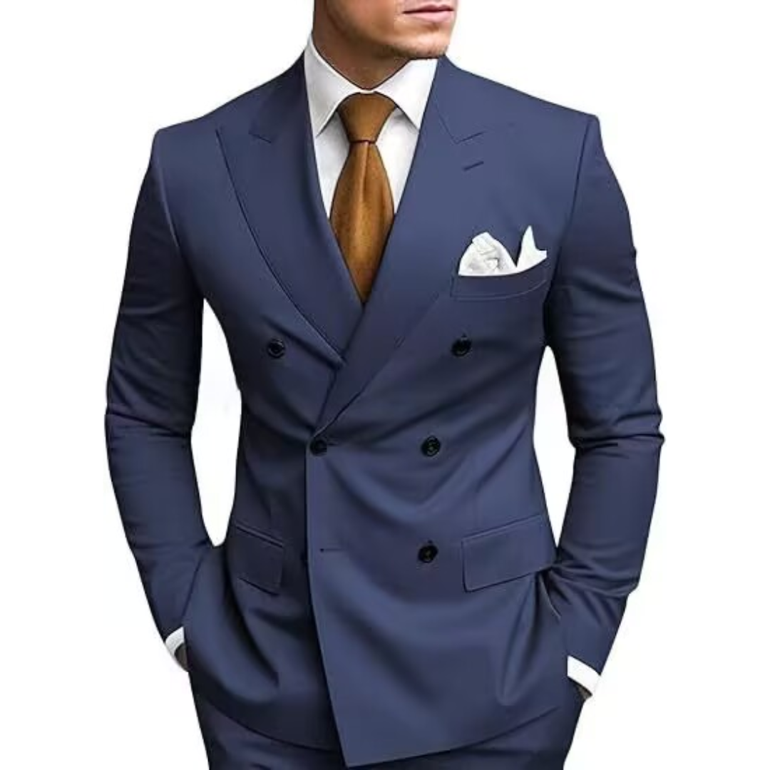 Luvo | Costume Homme Élégant Deux Pièces pour Mariages – Bleu Foncé