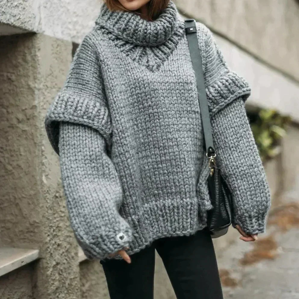 Luvo | Pull à col roulé oversize pour femme – Hiver