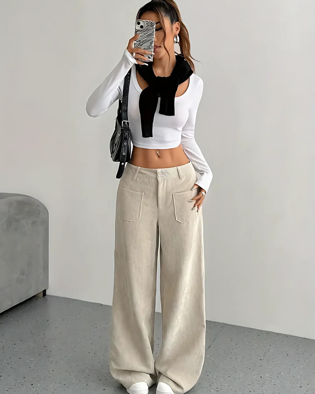 Luvo | Pantalon en velours côtelé à jambes larges pour femmes