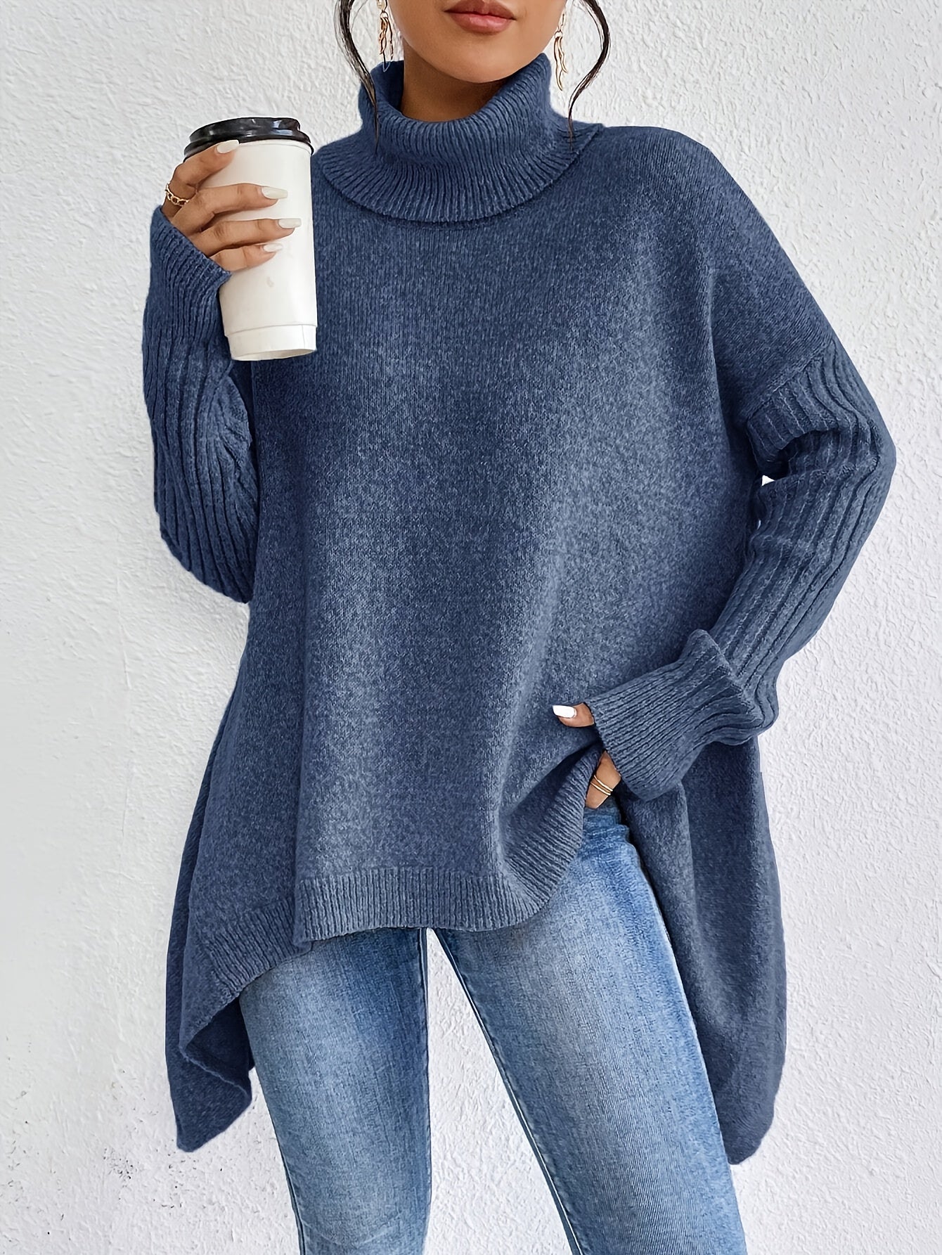 Luvo | Pull à Col Roulé pour Femme – Coupe Oversize