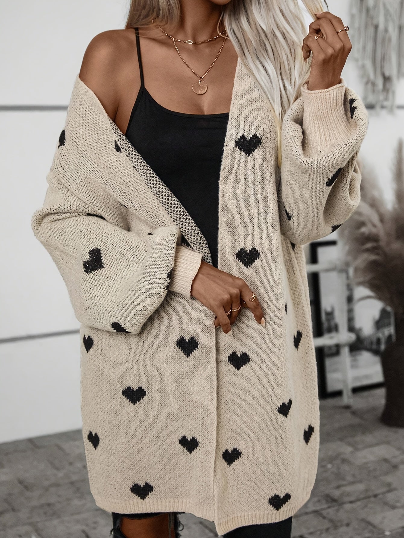Luvo | Gilet pour femme avec motif cœur - Manches longues