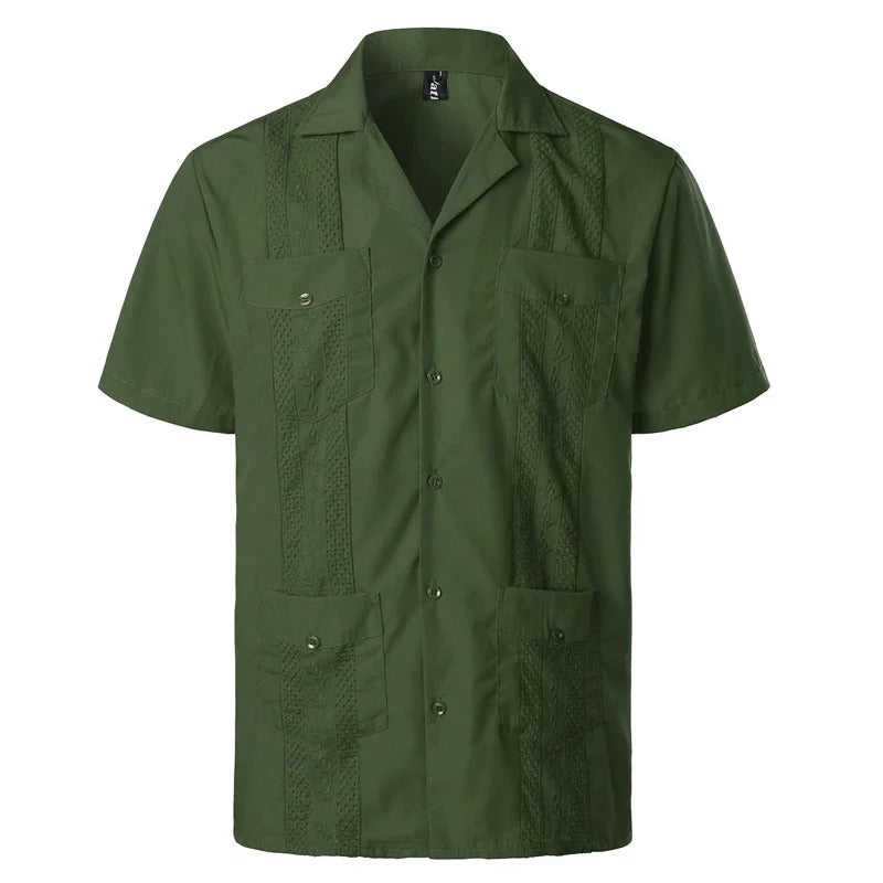 Luvo | Chemise Guayabera – Élégance Tropicale avec Broderies & Poches