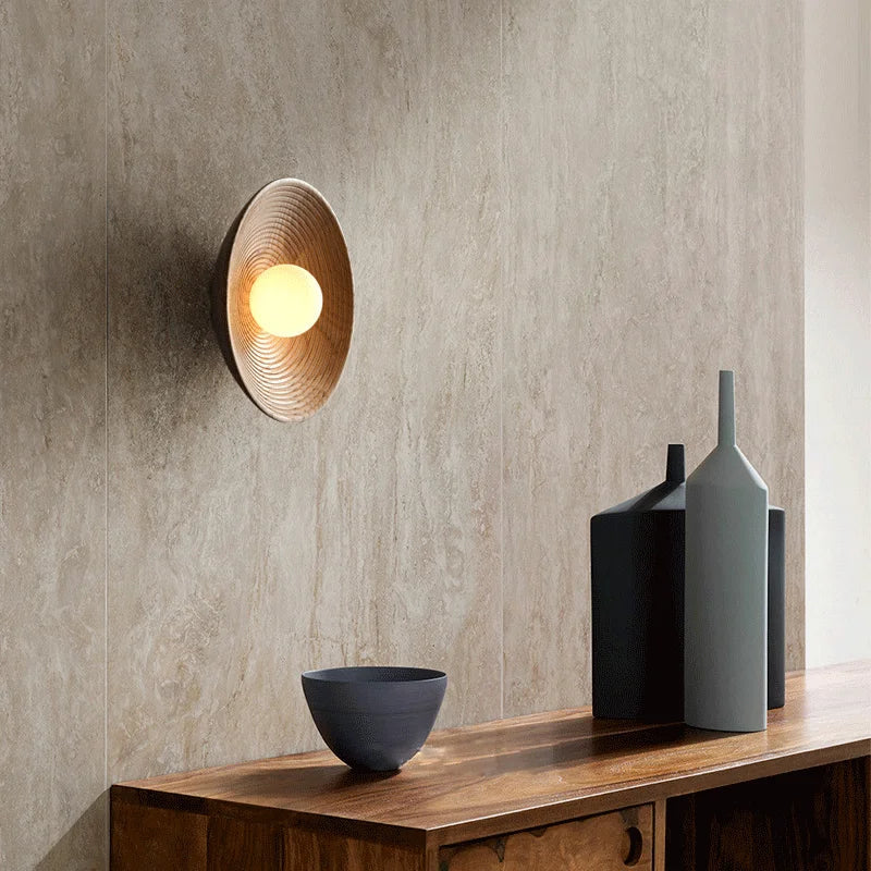 Luvo | Applique Murale Ronde en Bois – Style Scandinave