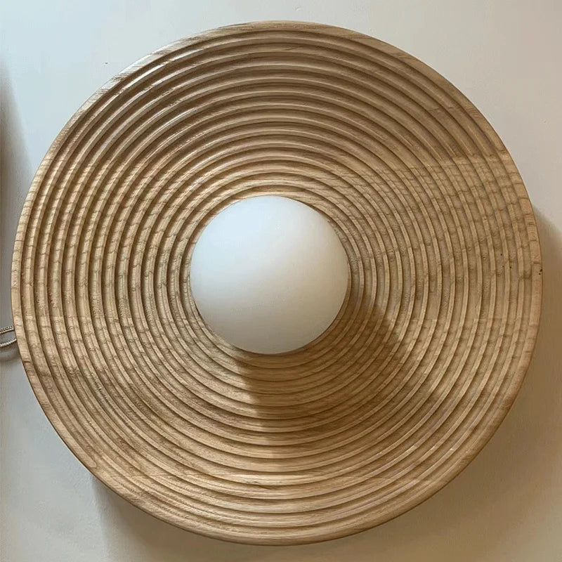 Luvo | Applique Murale Ronde en Bois – Style Scandinave