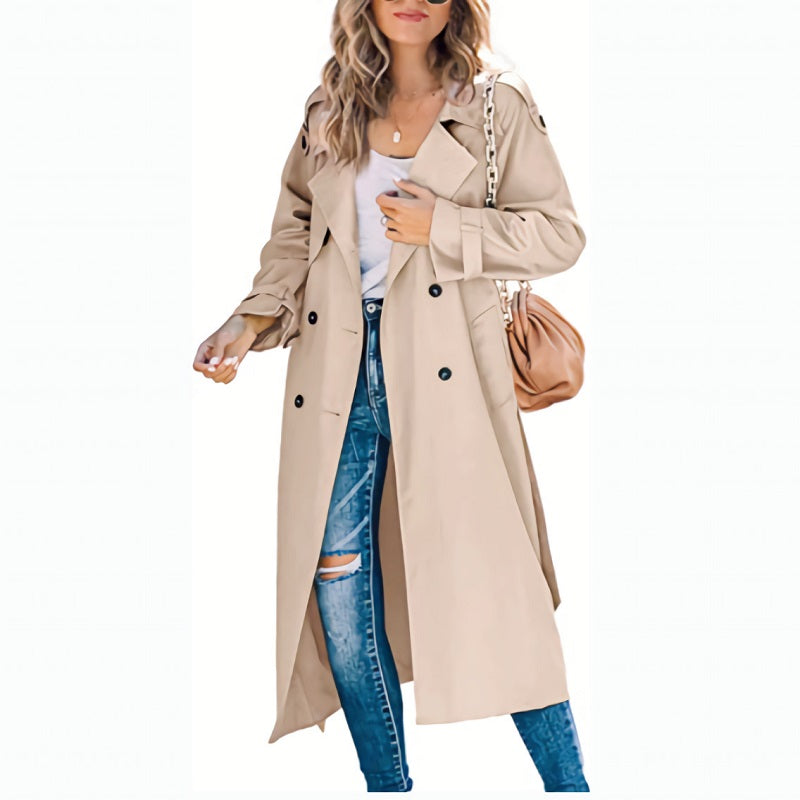 Luvo | Trenchcoat Long pour Femme – Avec Ceinture