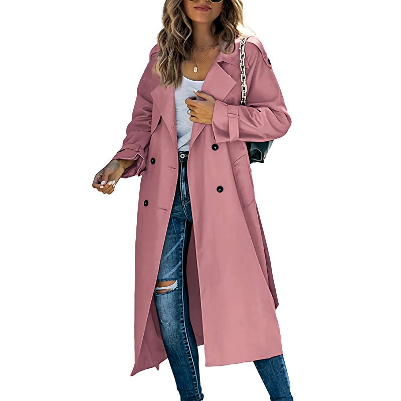 Luvo | Trenchcoat Long pour Femme – Avec Ceinture